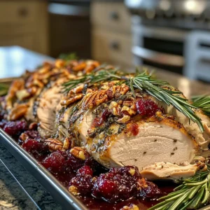 Savory Sheet Pan Herb Roasted Turkey and Cranberry Pecan Recipe
