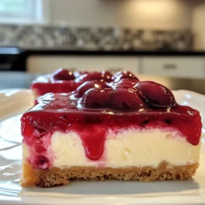 Rich Cherry Cheesecake Bars