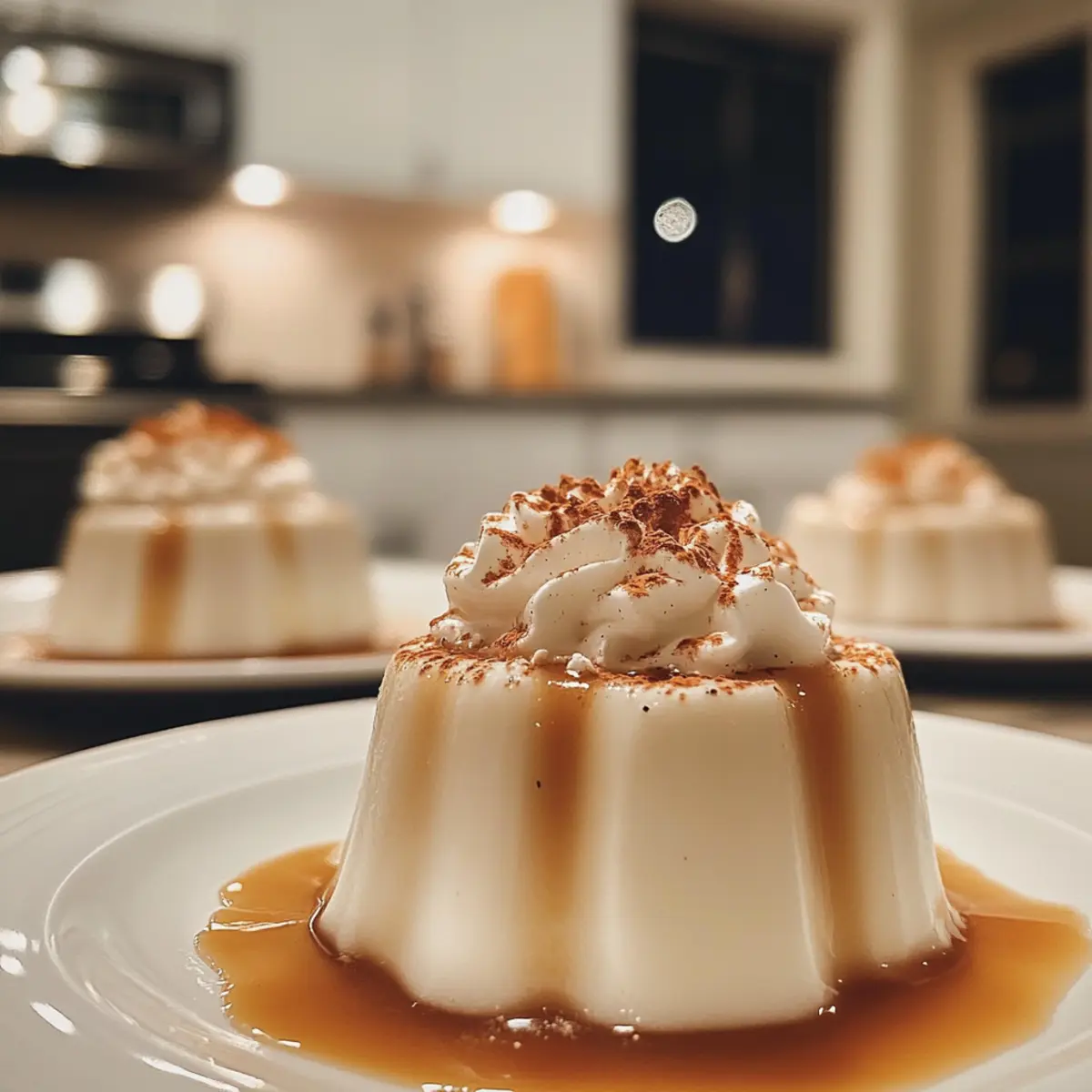 Creamy Eggnog Panna Cotta with Nutmeg Whipped Cream