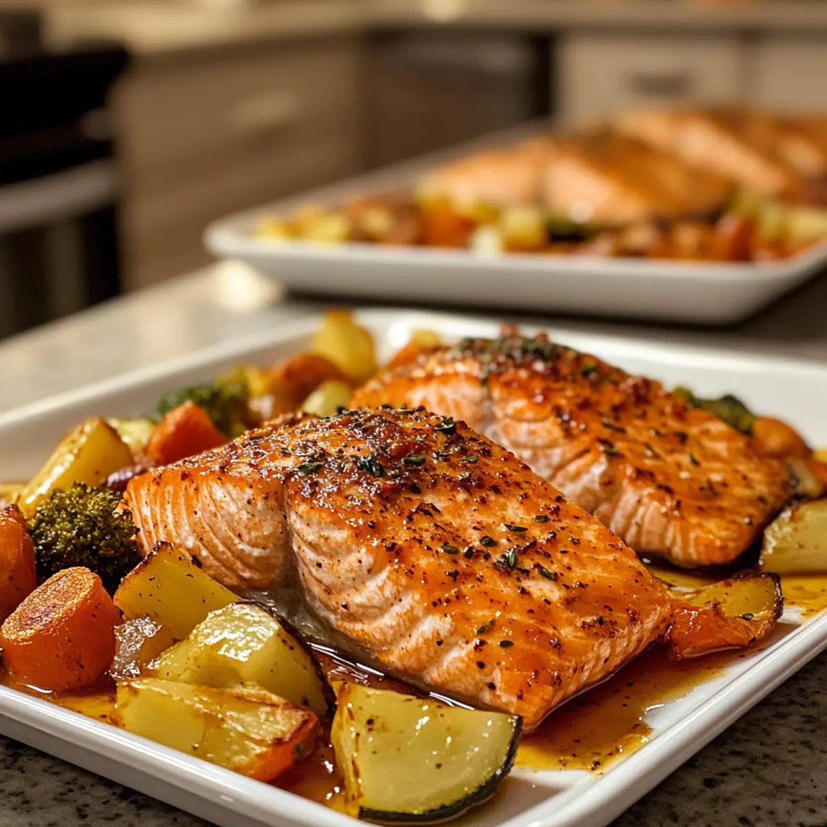Savory Salmon and Veggie Sheet Pan Dinner