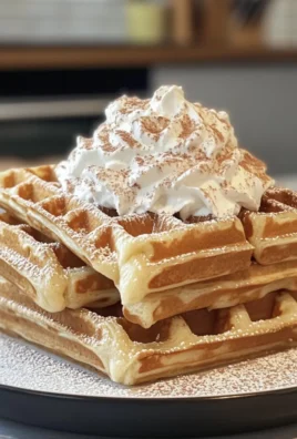 Fluffy Cinnamon Waffles with Creamy Cinnamon Whipped Cream