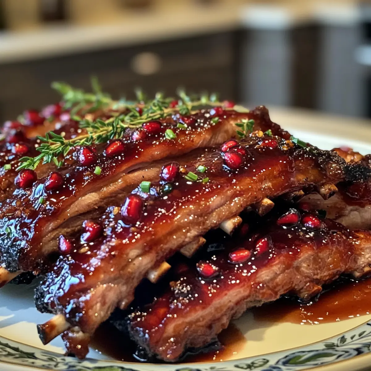 Succulent Pomegranate-Glazed Christmas Ribs