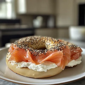 Savory Smoked Salmon Bagel with Creamy Cream Cheese Recipe