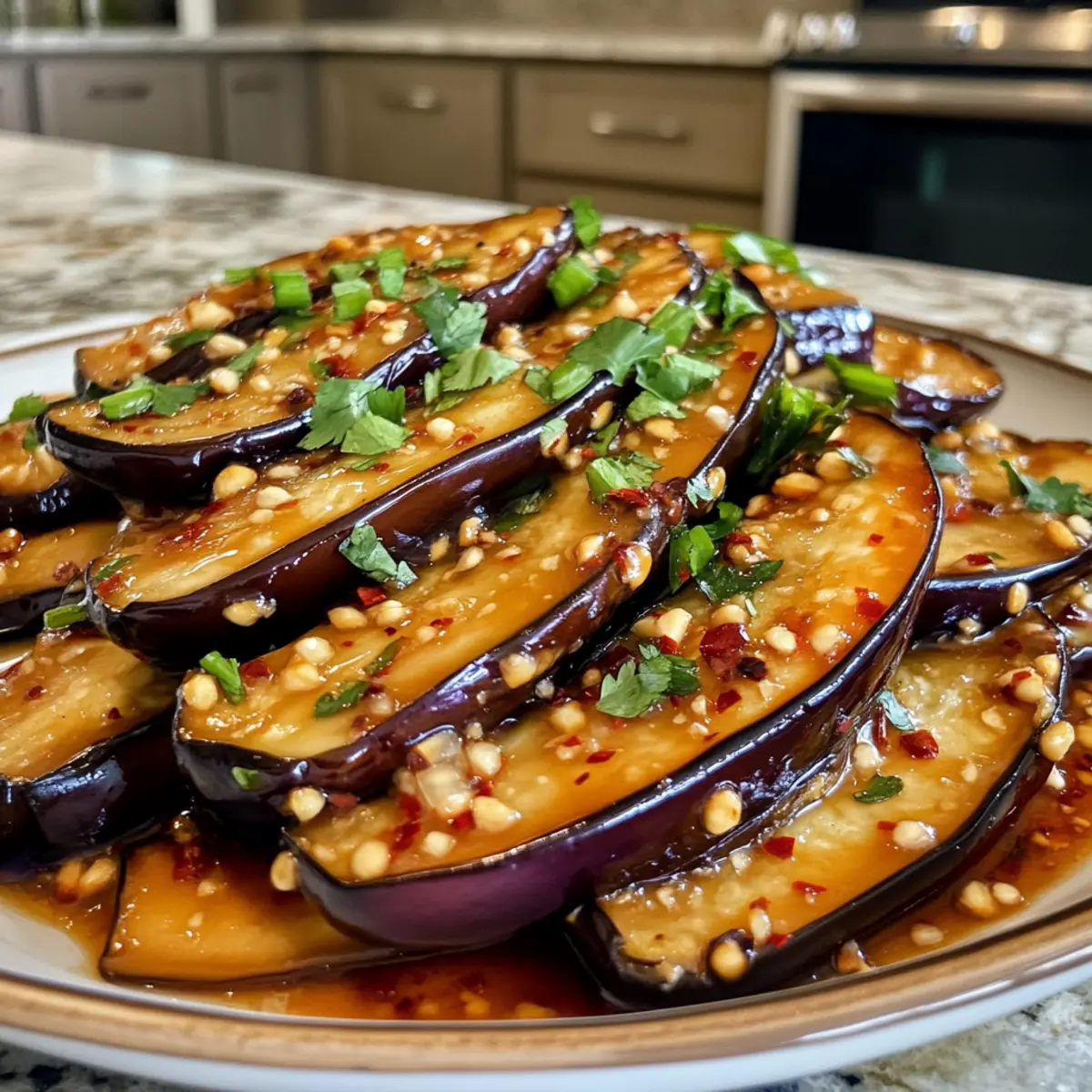 Savory Chinese Eggplant with Garlic Sauce