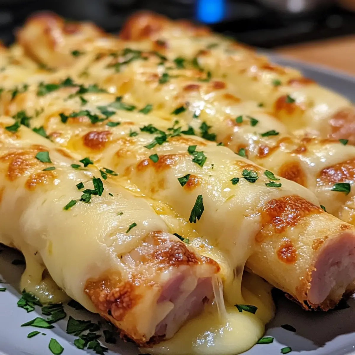 Cheesy Ham and Cheese Sticks