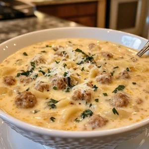 Rich Creamy Parmesan Italian Sausage Soup Recipe