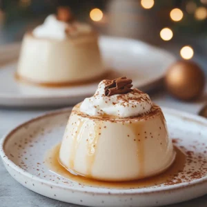 Rich Eggnog Panna Cotta with Nutmeg Whipped Cream