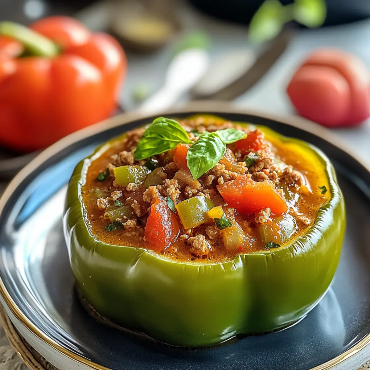 Hearty Stuffed Bell Pepper Soup with Ground Turkey Recipe