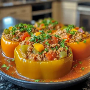 Hearty Stuffed Bell Pepper Soup with Ground Turkey Recipe