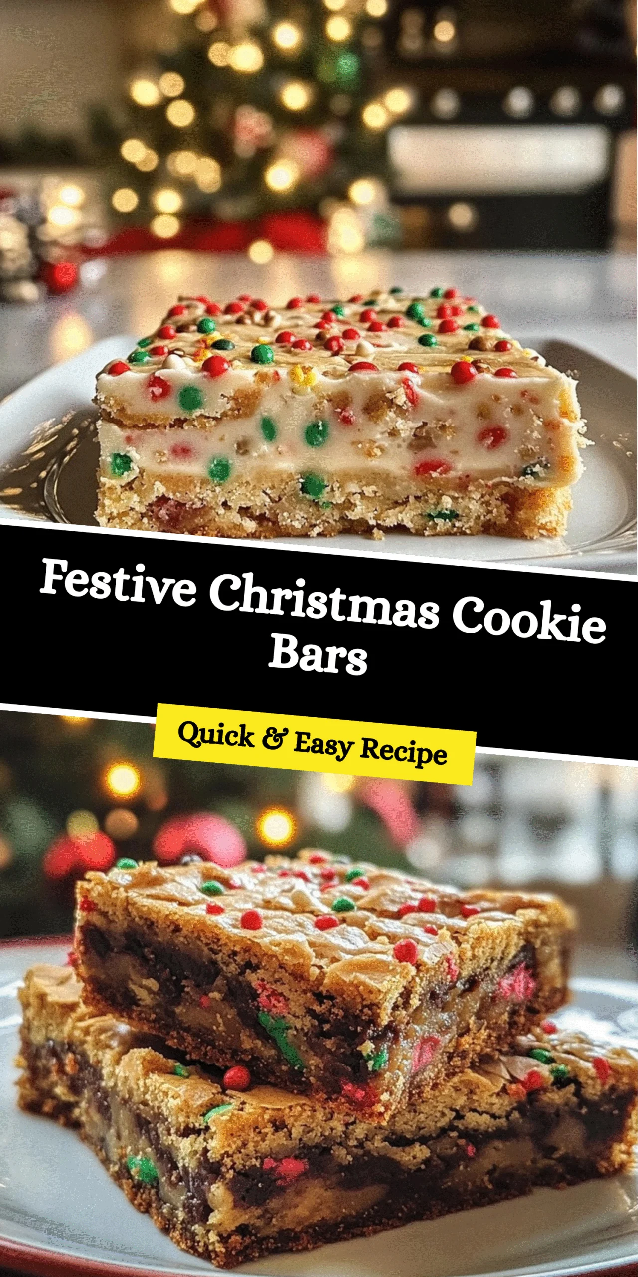 Festive Christmas Cookie Bars