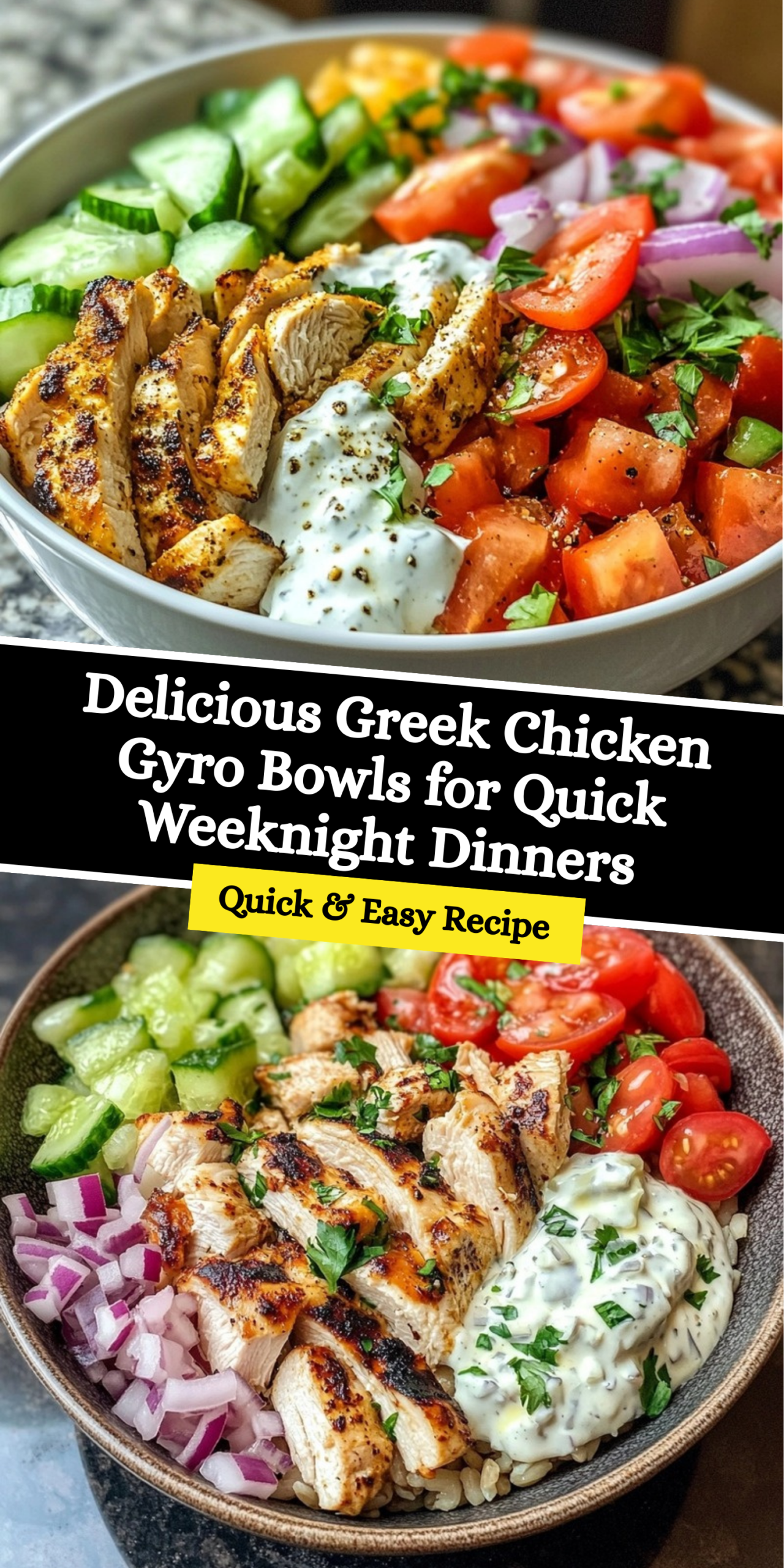 Delicious Greek Chicken Gyro Bowls for Quick Weeknight Dinners