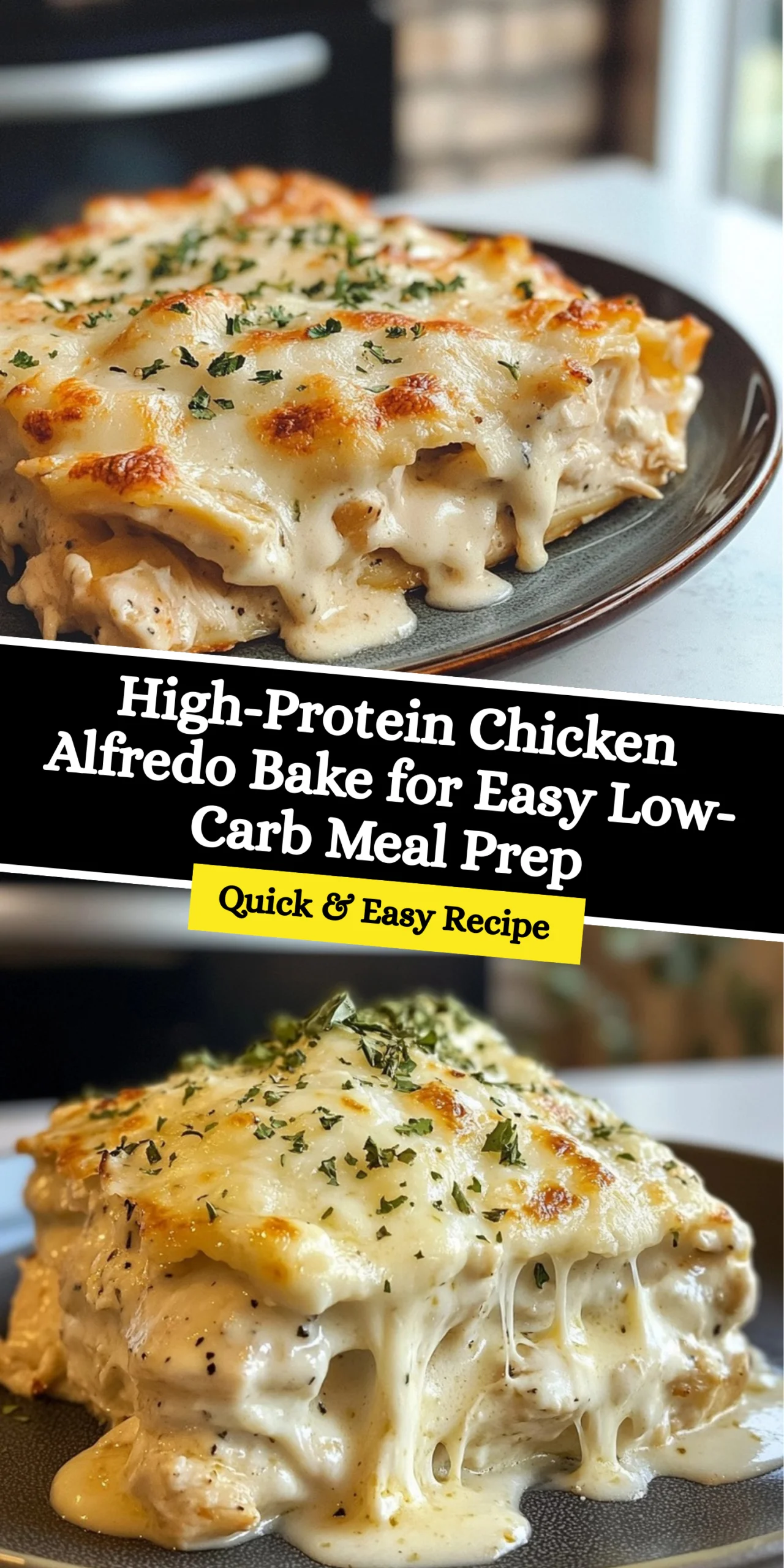 High-Protein Chicken Alfredo Bake for Easy Low-Carb Meal Prep
