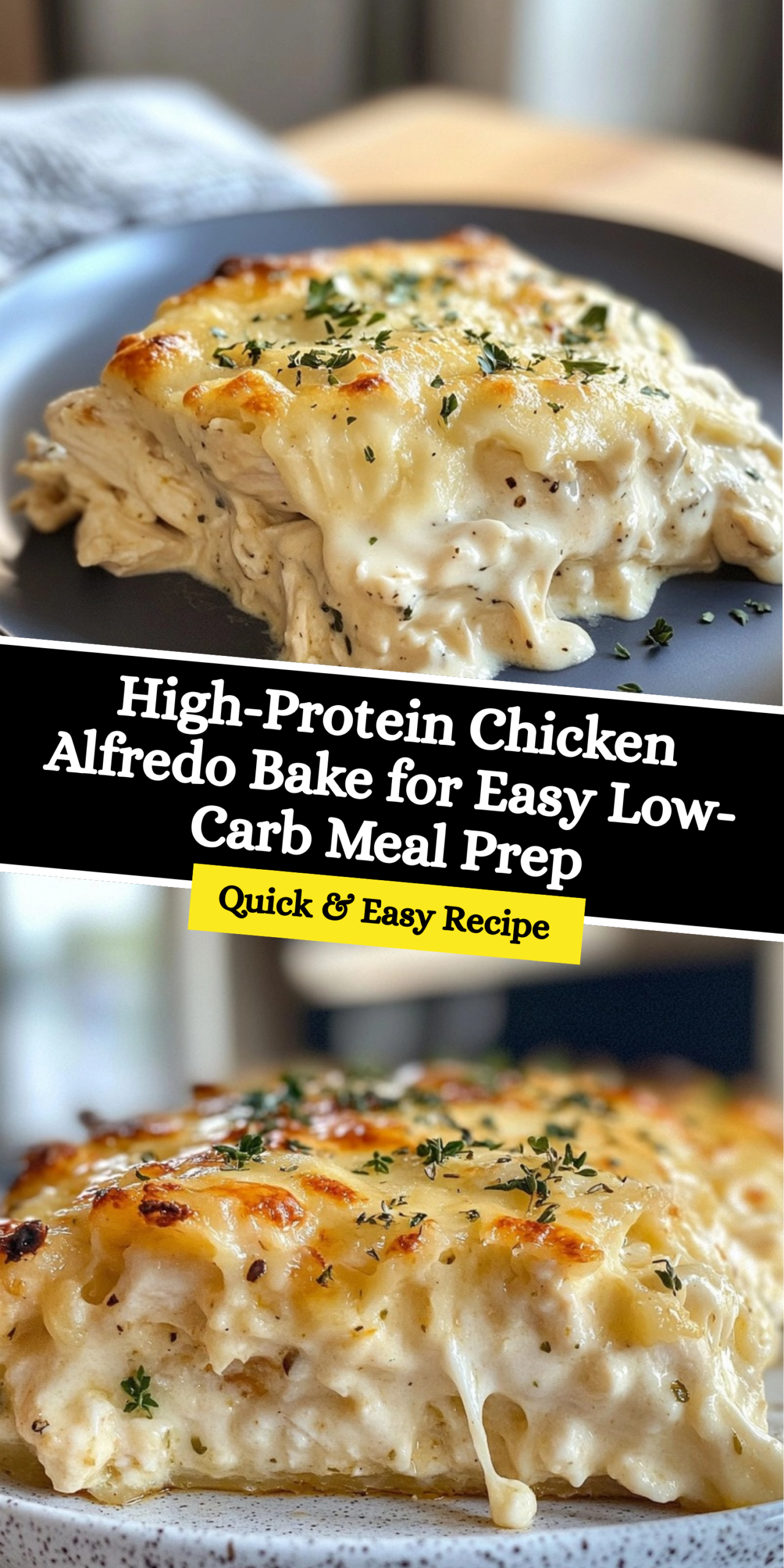 High-Protein Chicken Alfredo Bake for Easy Low-Carb Meal Prep