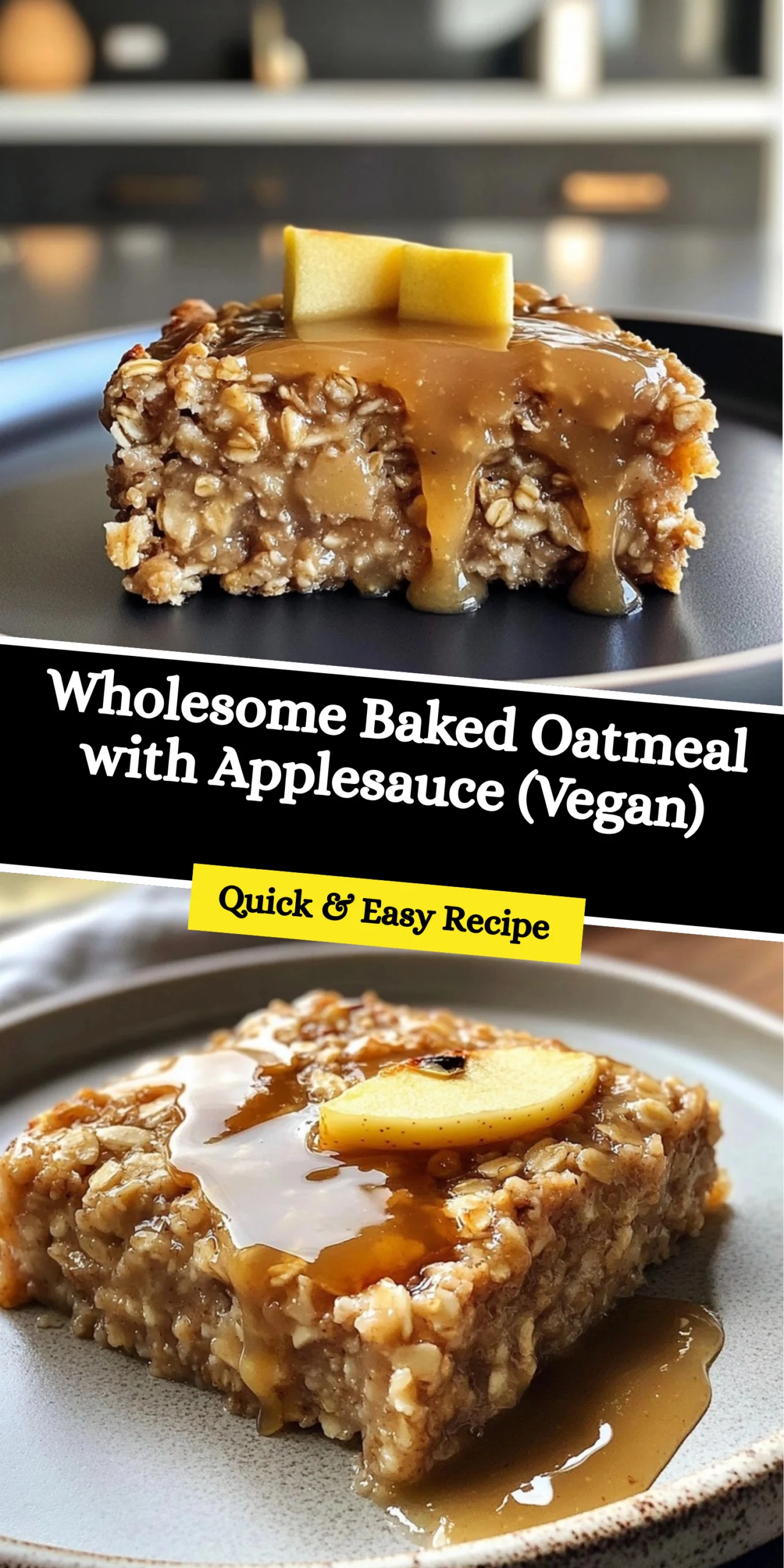 Wholesome Baked Oatmeal with Applesauce (Vegan)