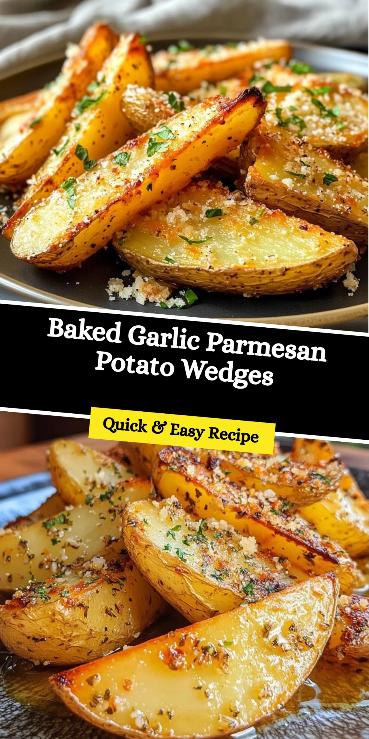 Baked Garlic Parmesan Potato Wedges