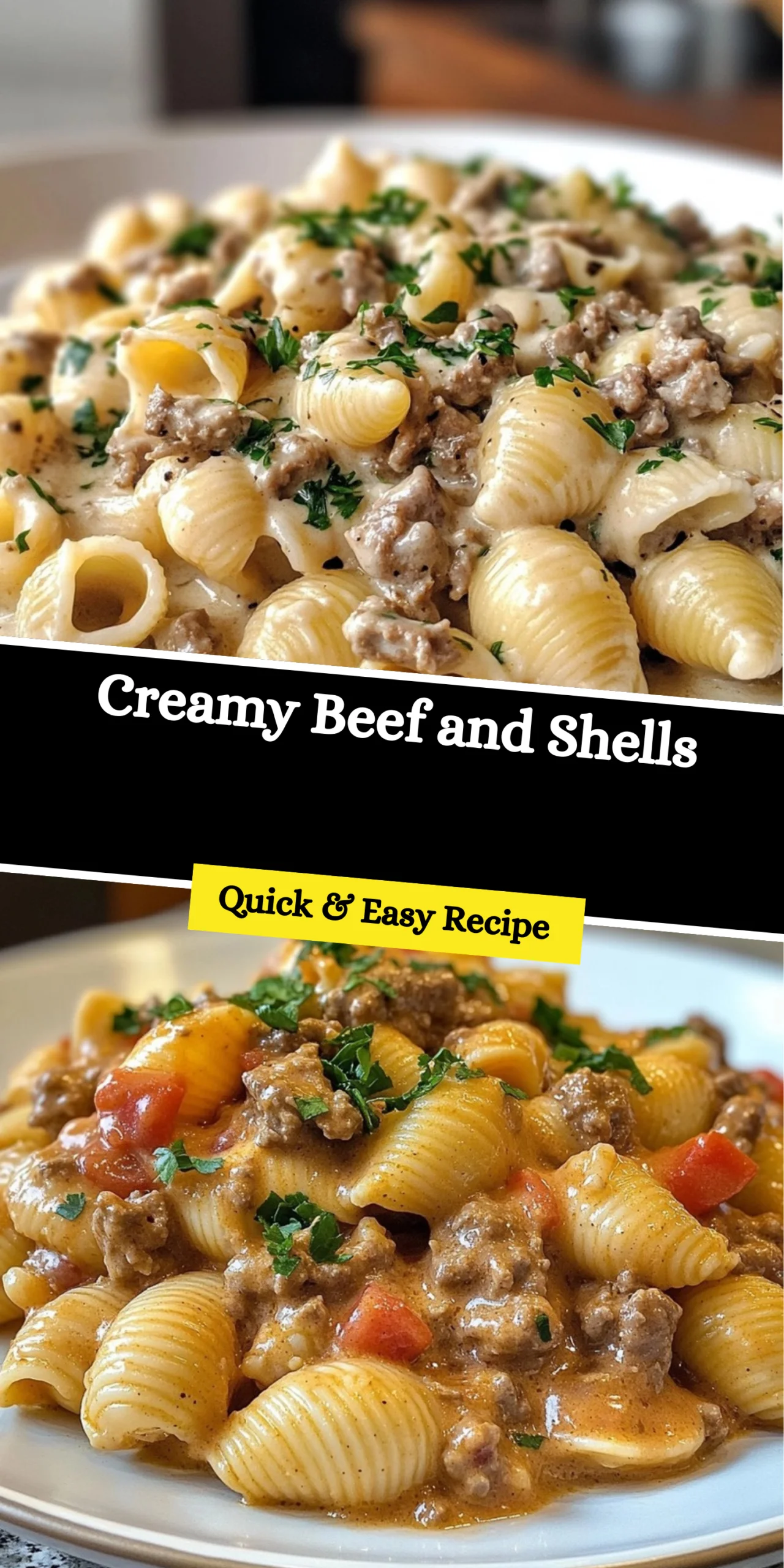 Creamy Beef and Shells