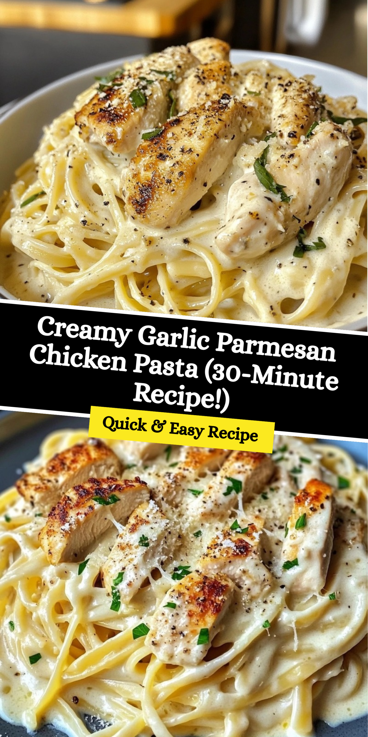 Creamy Garlic Parmesan Chicken Pasta (30-Minute Recipe!)