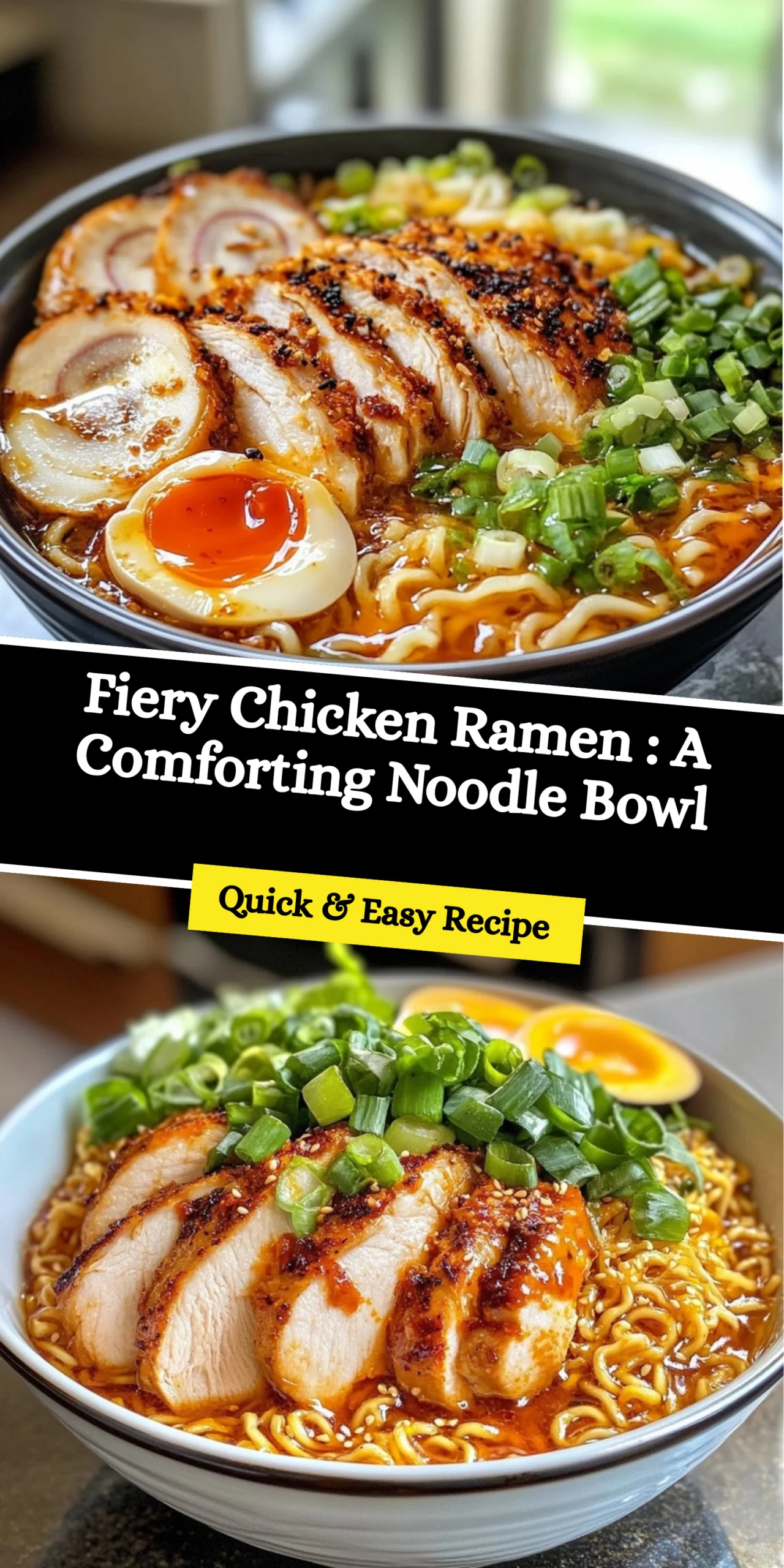 Fiery Chicken Ramen : A Comforting Noodle Bowl