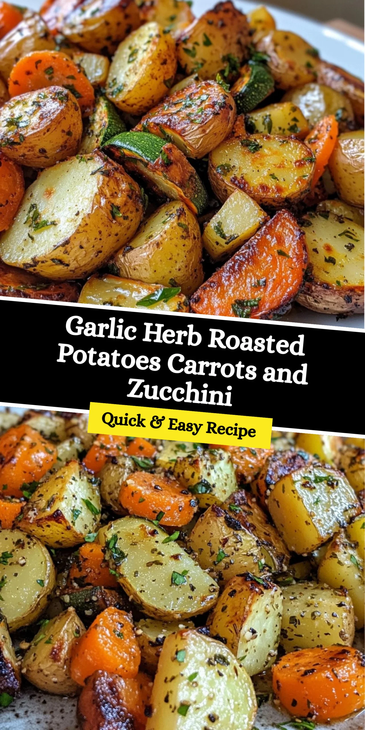 Garlic Herb Roasted Potatoes Carrots and Zucchini