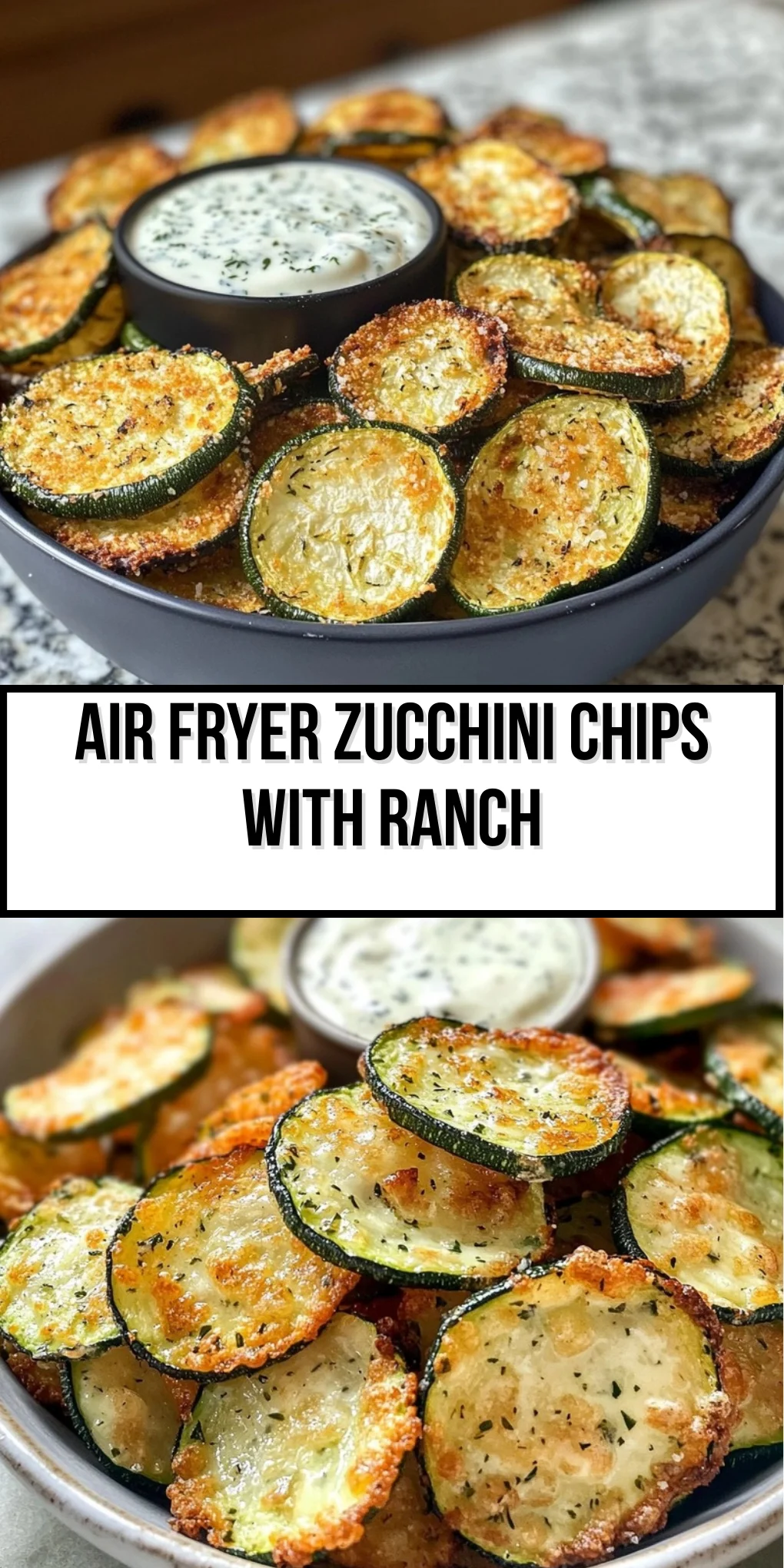 Air Fryer Zucchini Chips with Ranch