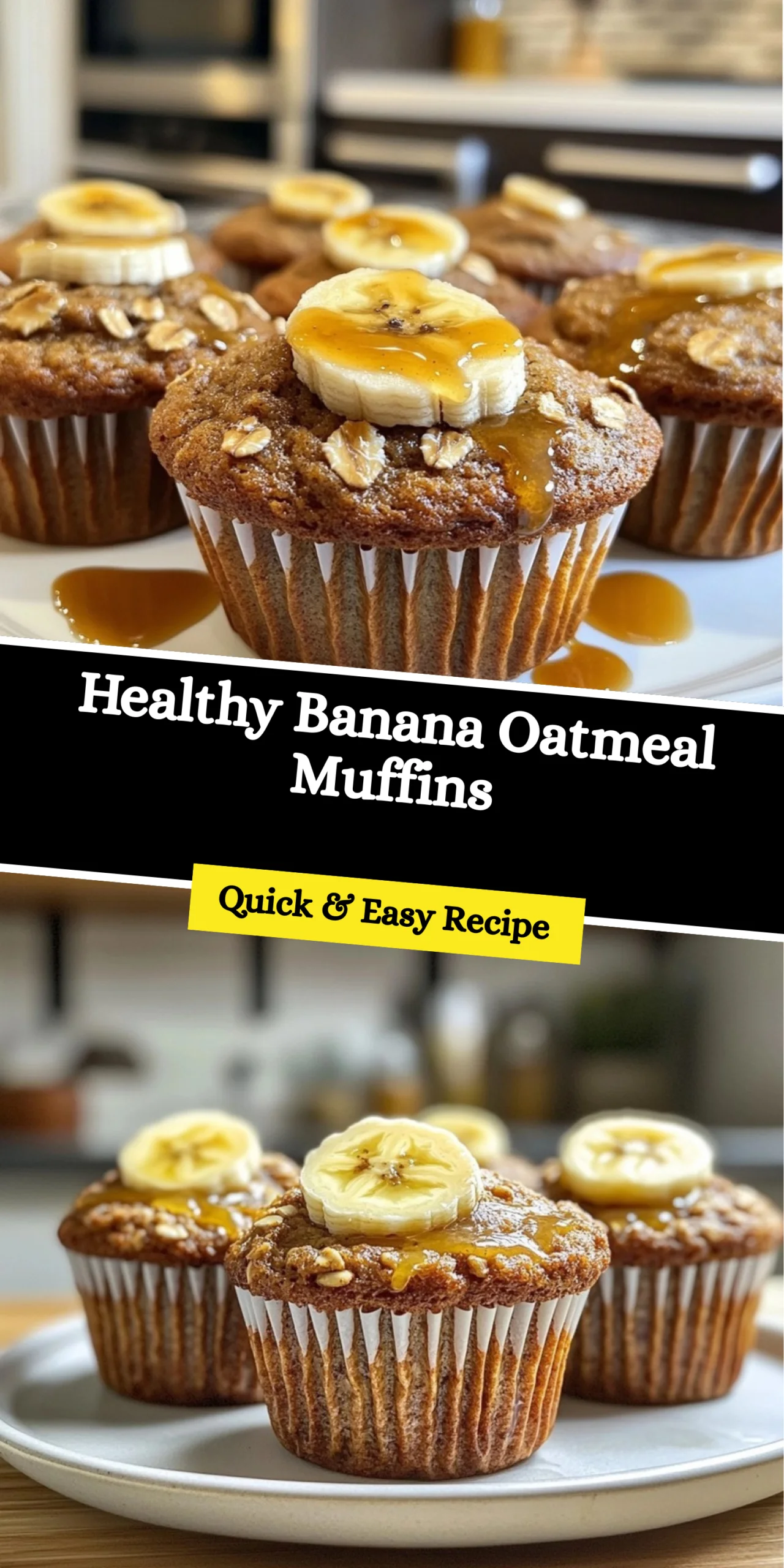 Healthy Banana Oatmeal Muffins