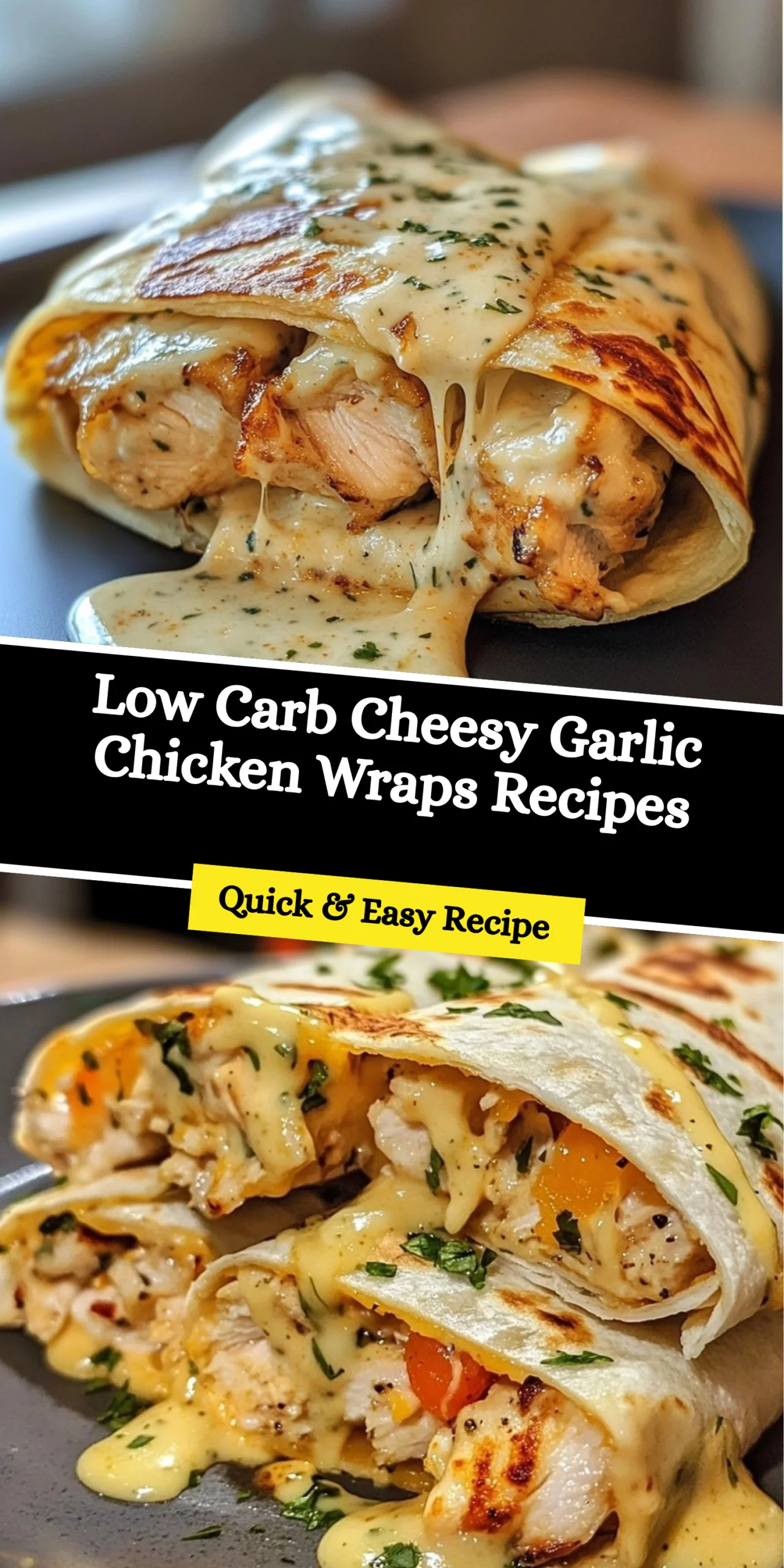 Low Carb Cheesy Garlic Chicken Wraps Recipes