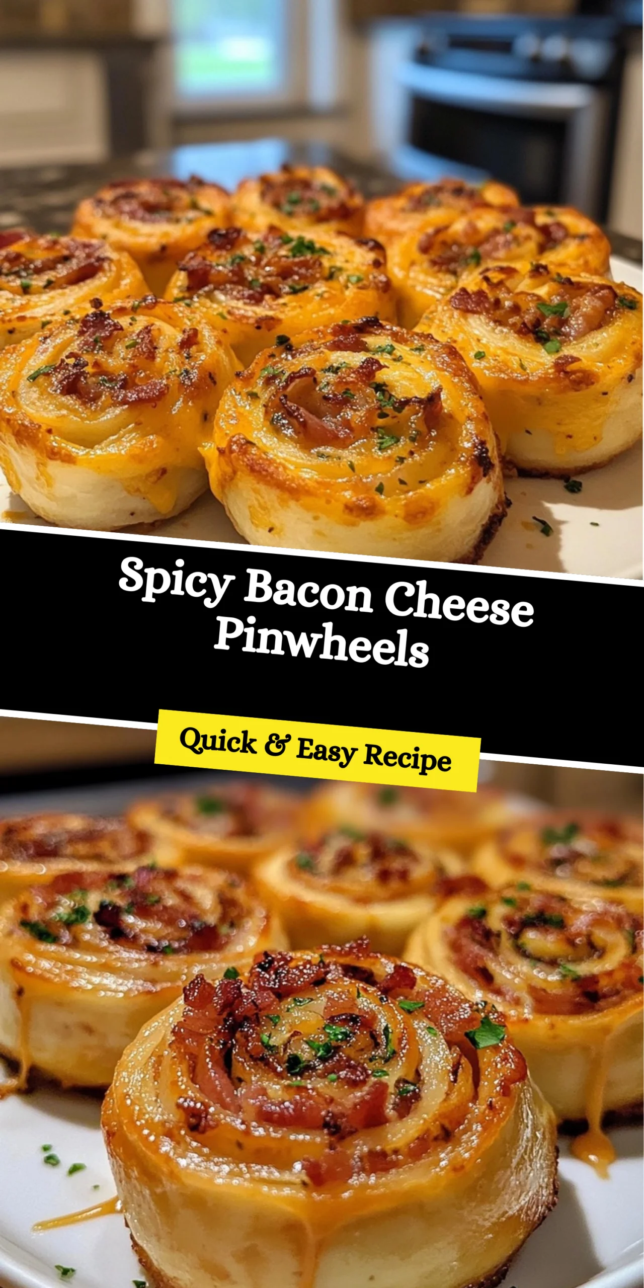 Spicy Bacon Cheese Pinwheels