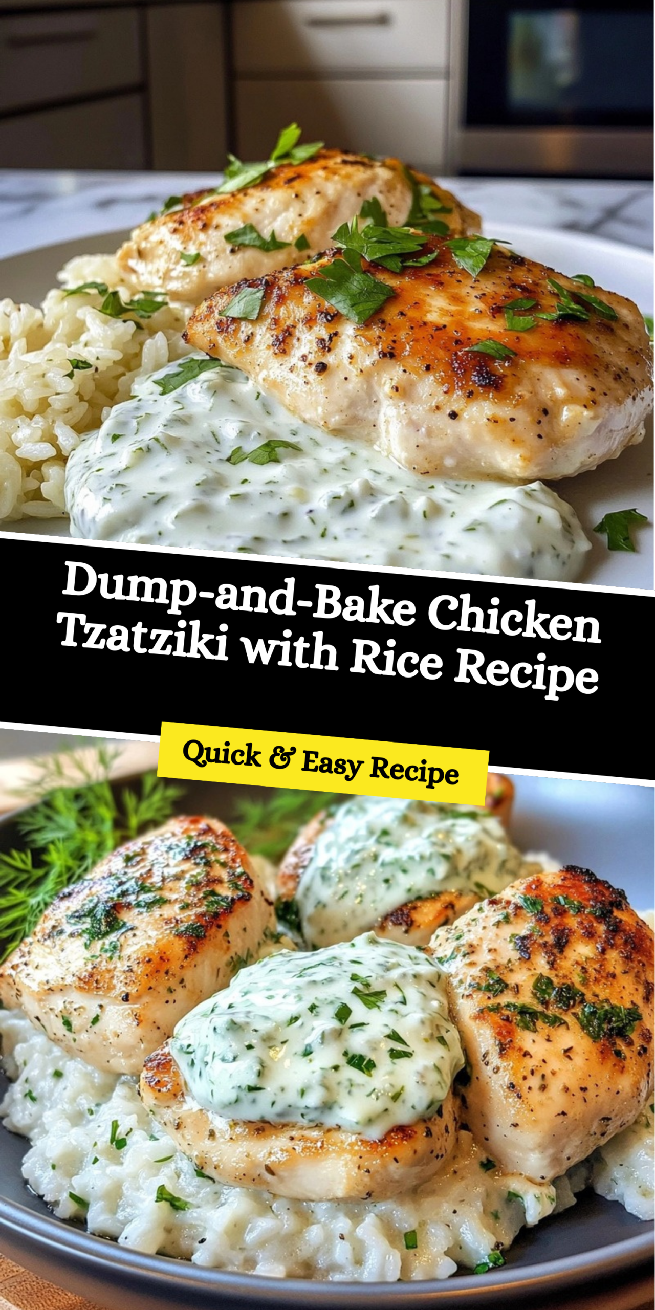 Dump-and-Bake Chicken Tzatziki with Rice Recipe