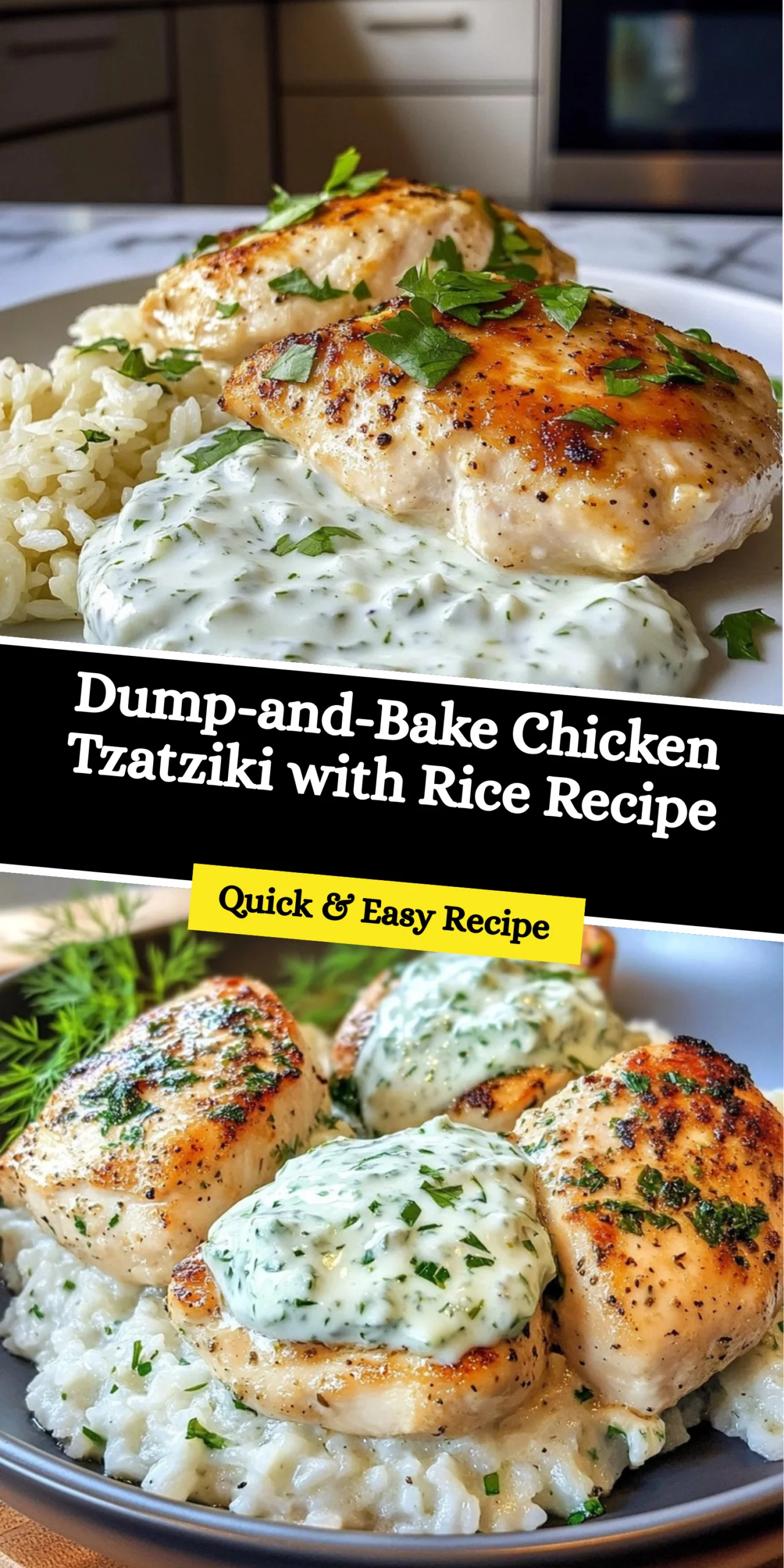 Dump-and-Bake Chicken Tzatziki with Rice Recipe