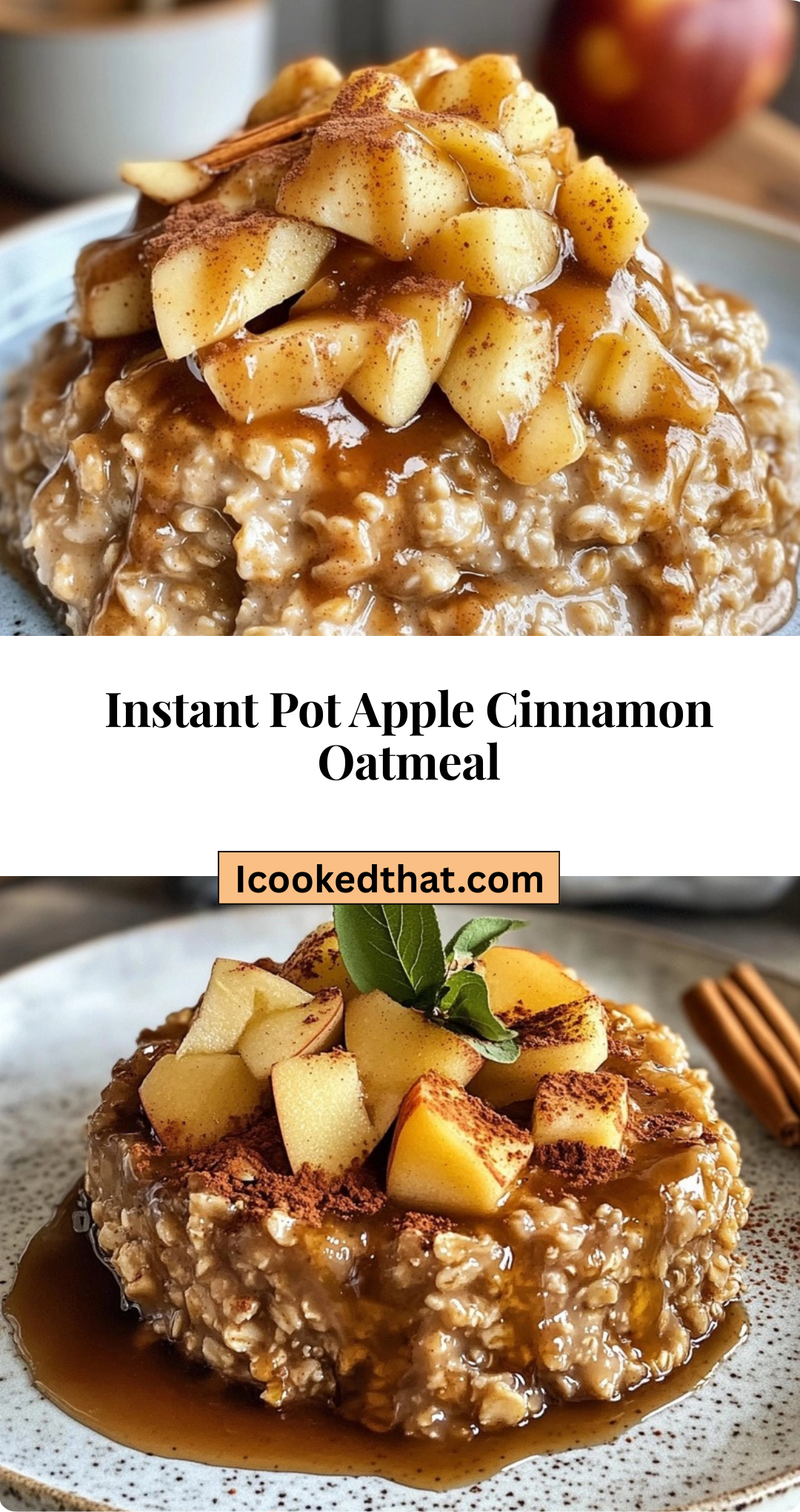 Instant Pot Apple Cinnamon Oatmeal