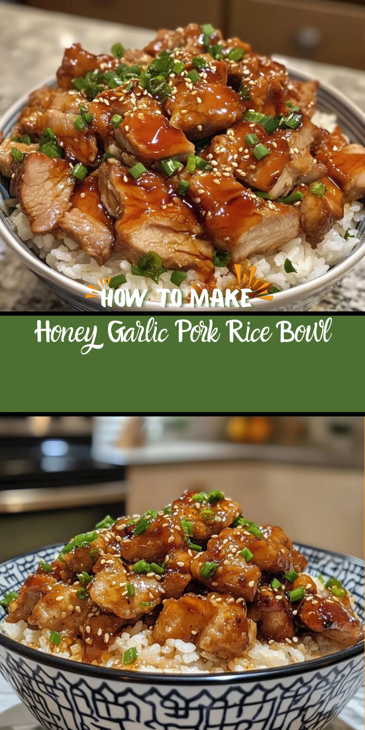 Honey Garlic Pork Rice Bowl