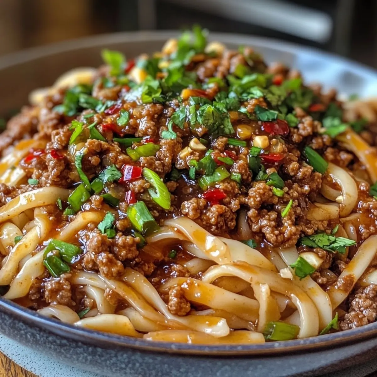 Mongolian Ground Beef Noodles Recipe
