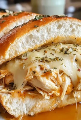 Slow Cooker Parmesan Garlic Chicken Sandwiches
