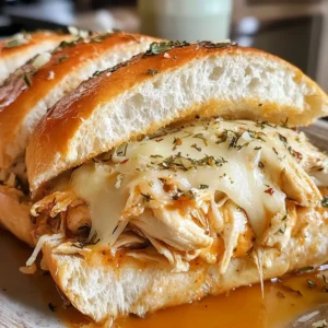 Slow Cooker Parmesan Garlic Chicken Sandwiches