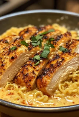 Fiery Chicken Ramen with Creamy Garlic Sauce