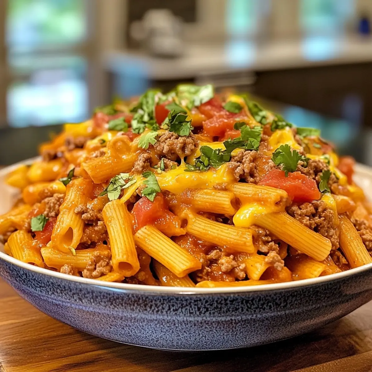 One Pot Cheesy Taco Pasta