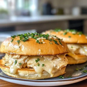 Slow Cooker Parmesan Garlic Chicken Sandwiches