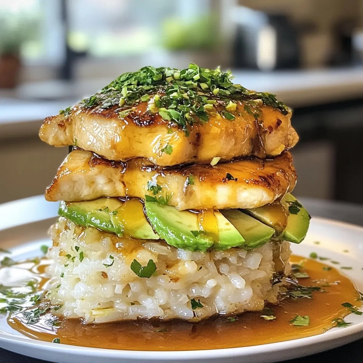 Tangy Honey Lime Chicken & Avocado Rice Stack That Delights