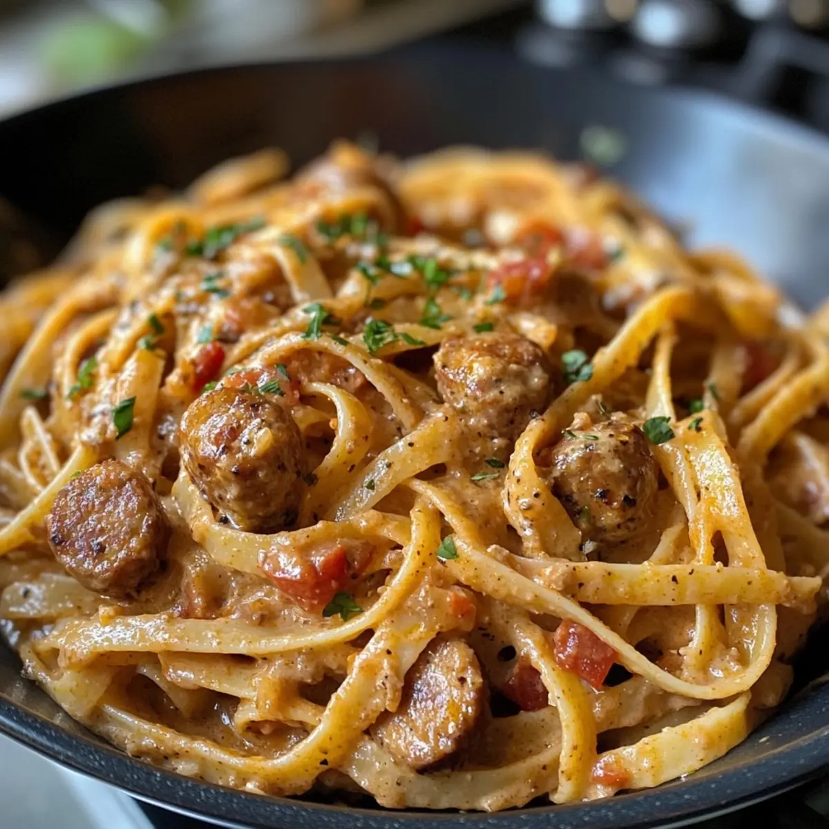 One Pot Creamy Cajun Sausage Pasta (30-Minutes)