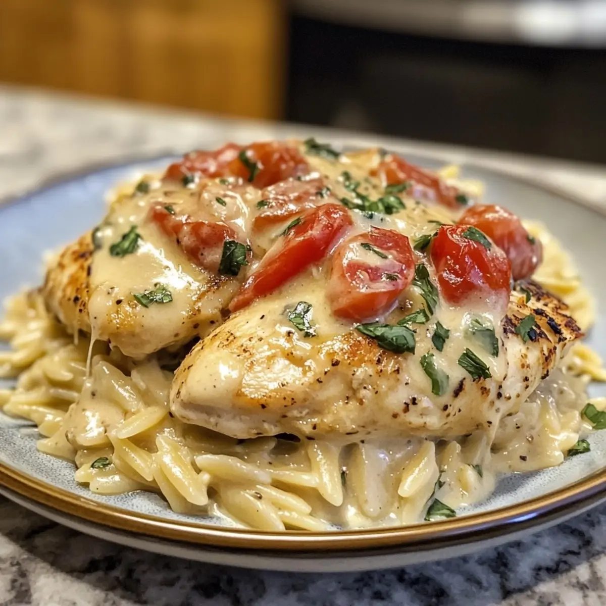 Creamy Tuscan Chicken Orzo