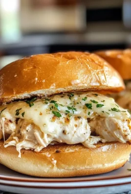 Slow Cooker Parmesan Garlic Chicken Sandwiches