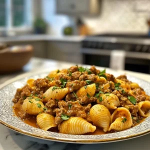 Creamy Beef and Shells