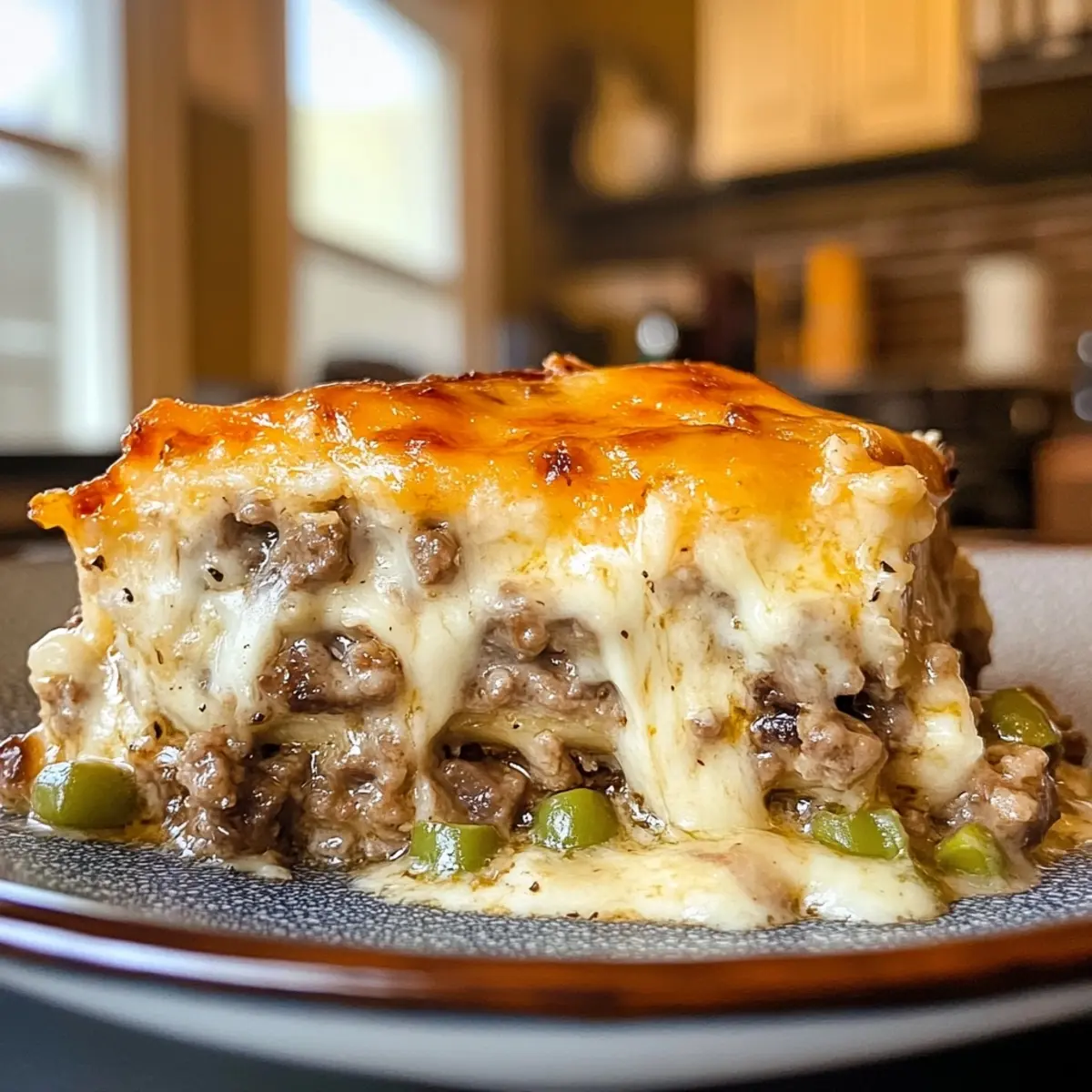 Low Carb Philly Cheesesteak Casserole
