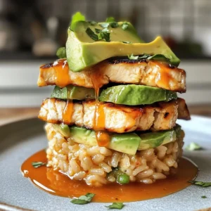 Honey Lime Chicken & Avocado Rice Stack for Easy Meal Prep