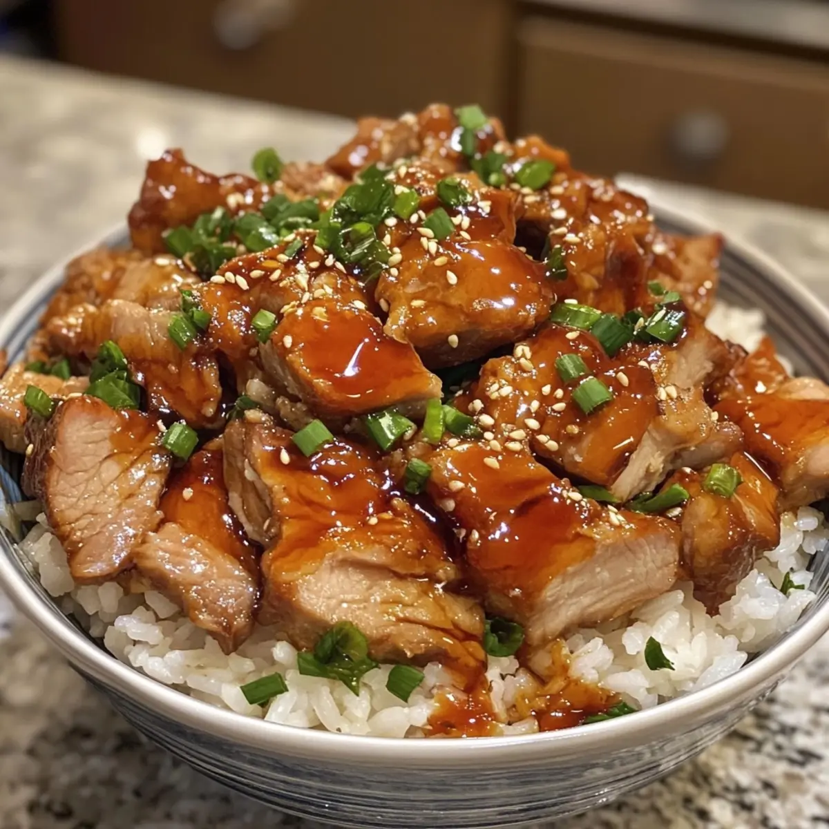 Honey Garlic Pork Rice Bowl