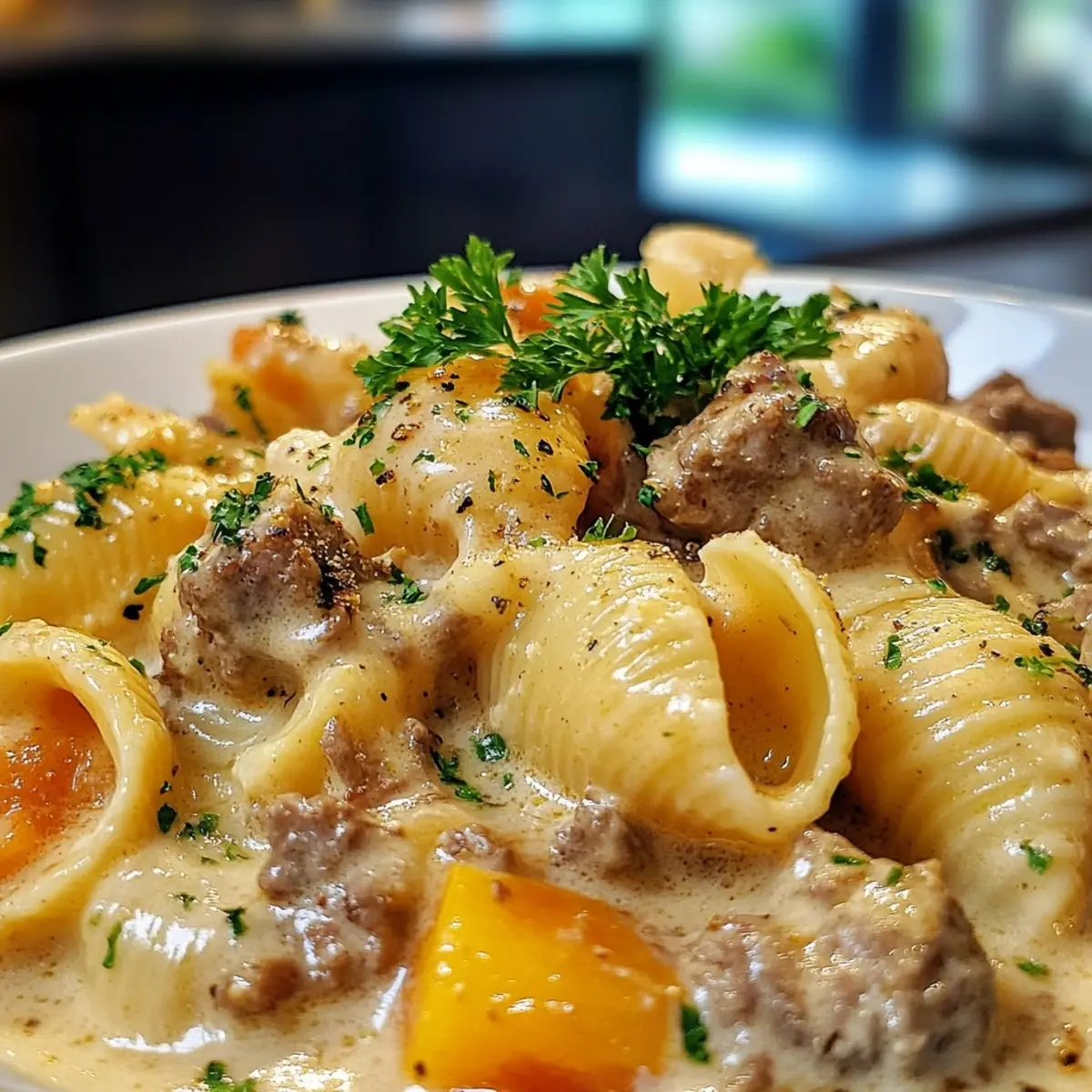 Creamy Beef and Shells