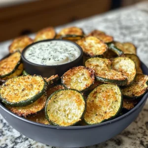 Air Fryer Zucchini Chips with Ranch