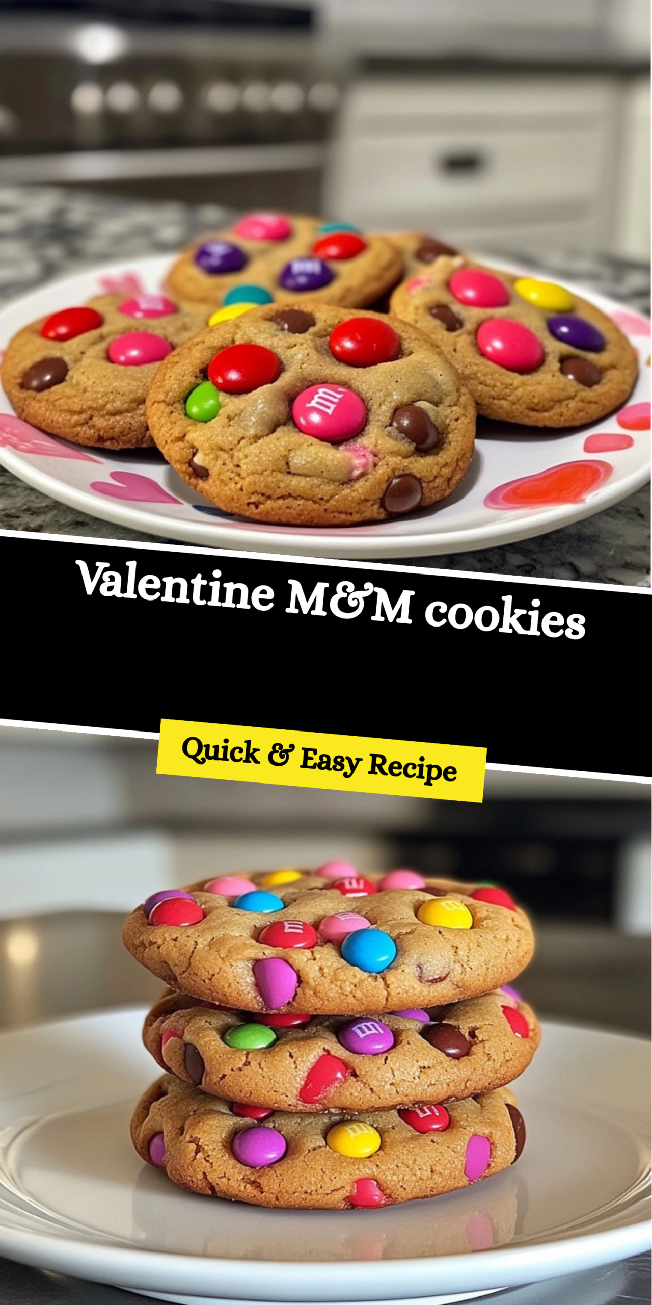 Valentine M&M cookies
