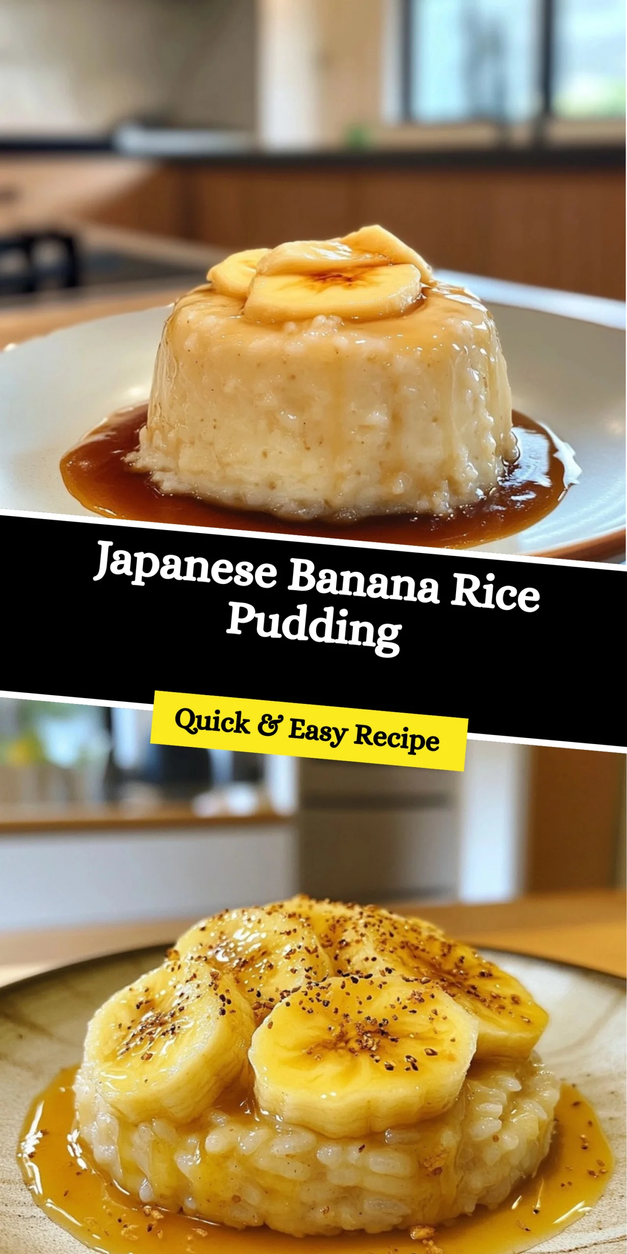 Japanese Banana Rice Pudding