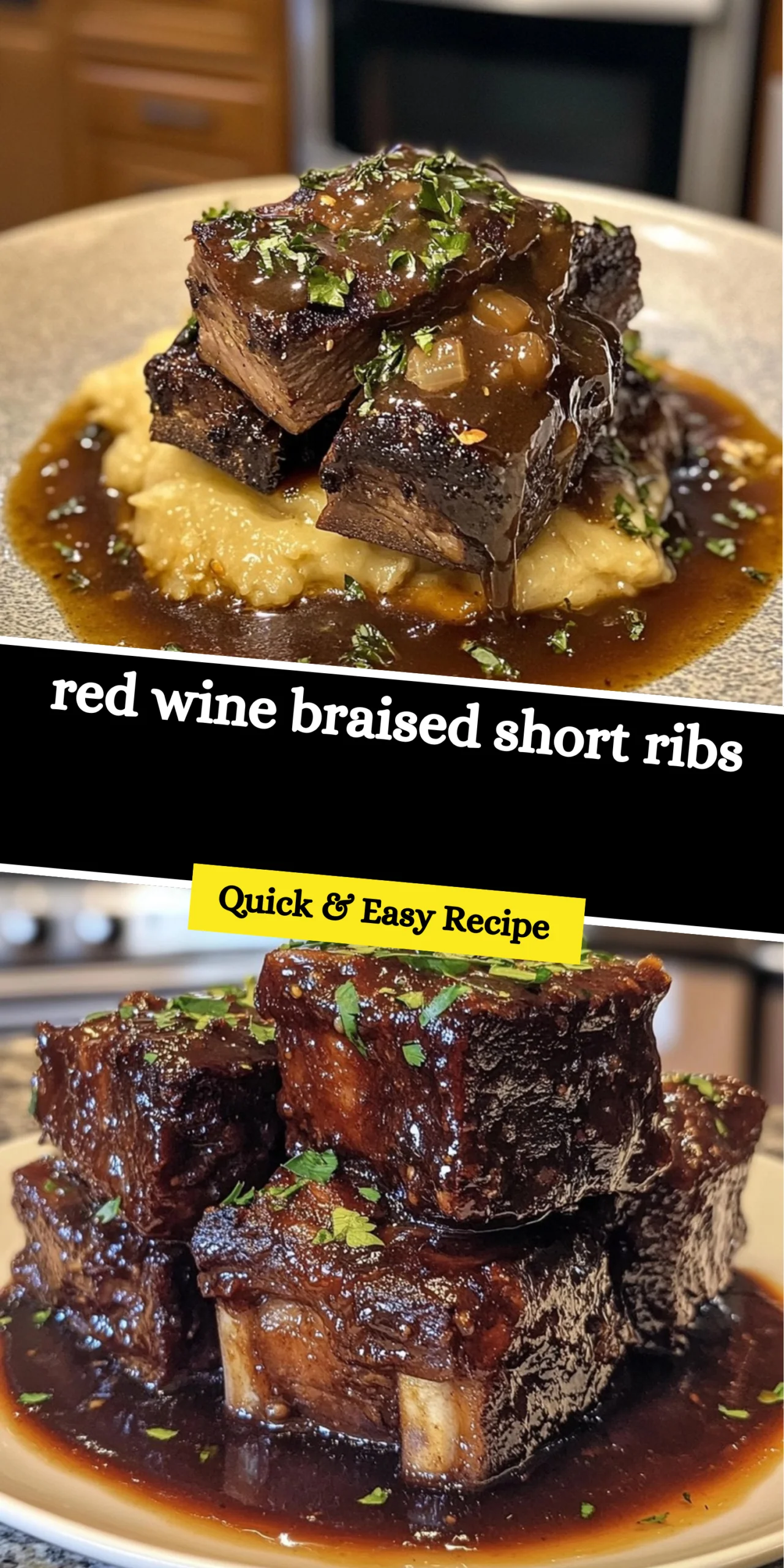 red wine braised short ribs